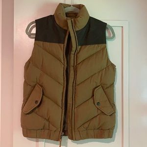 Filson leather yoke down vest